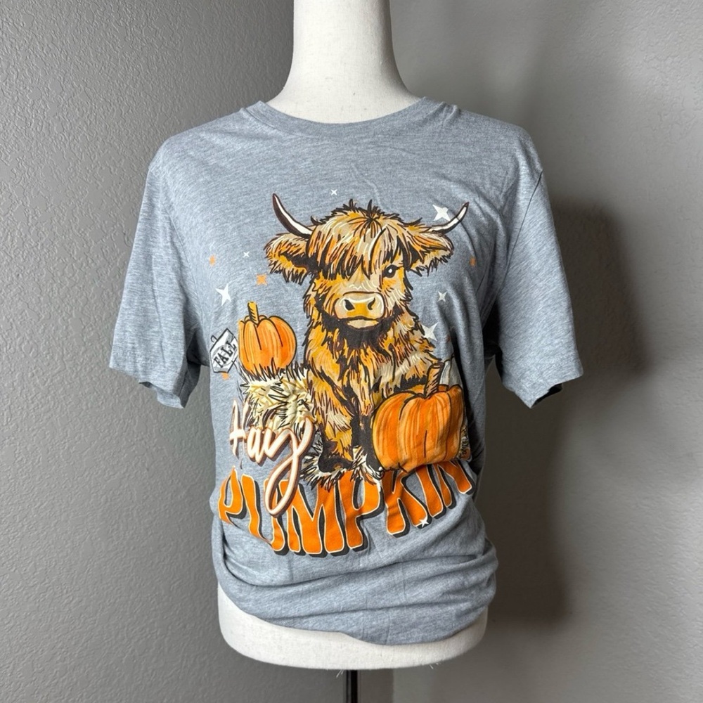 fall cow tee - Picture 2 of 7
